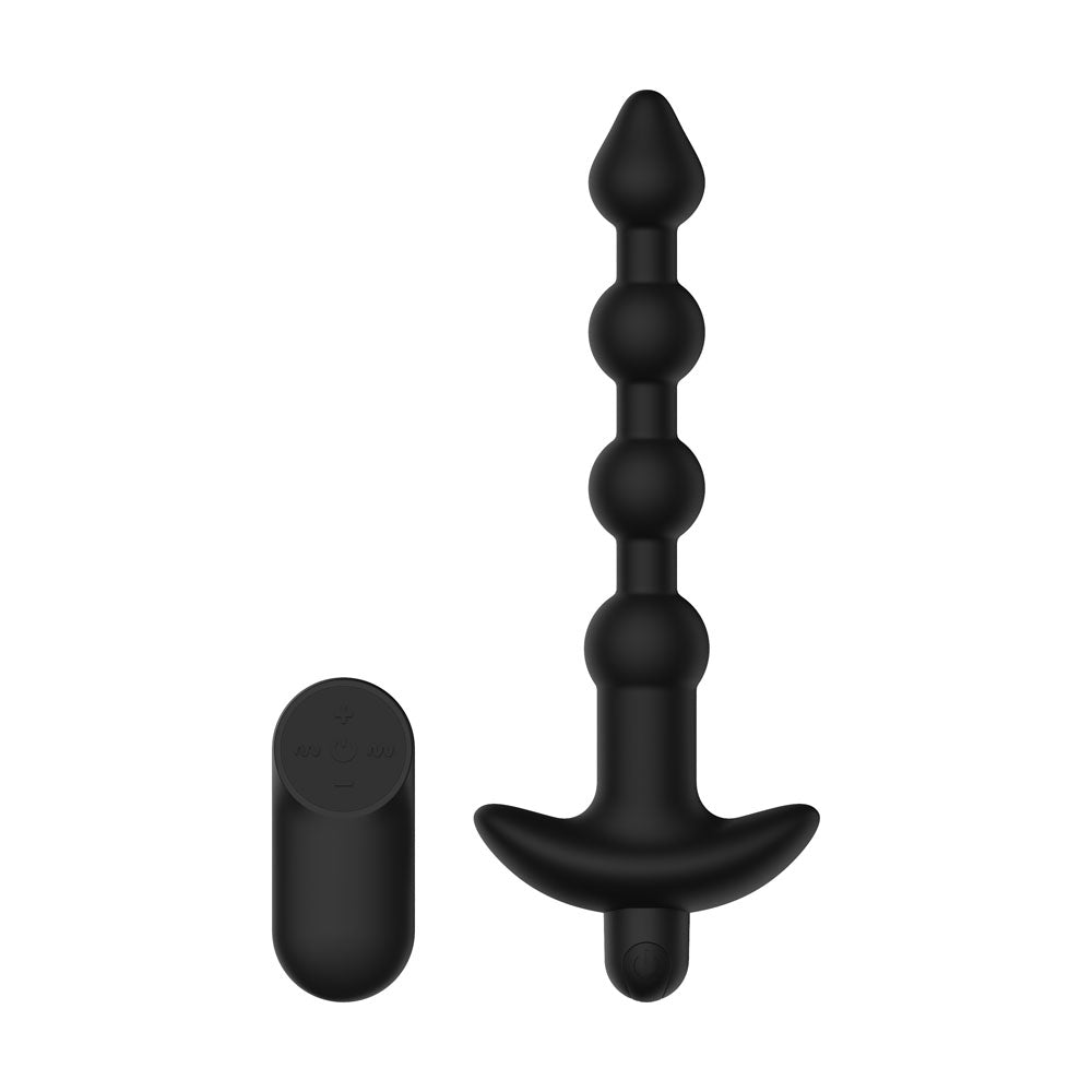 Passion Play USB Rechargeable Vibrating Anal Beads With Remote Black