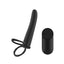 Passion Play USB Rechargeable Vibrating Double Penetrator Cock Ring With Remote Black