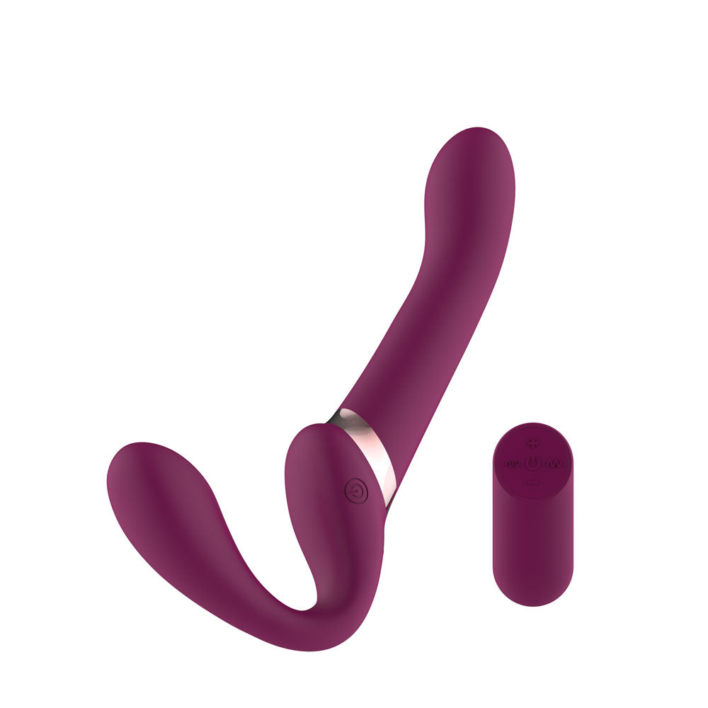 Passion Play USB Rechargeable Strapless Strao On With Remote Controller Purple