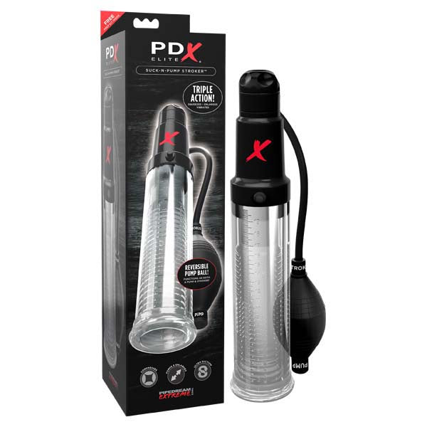 Pipedream Extreme Toyz Elite Suck N Pump Vibrating Penis Pump & Sucker Stroker Pipedream