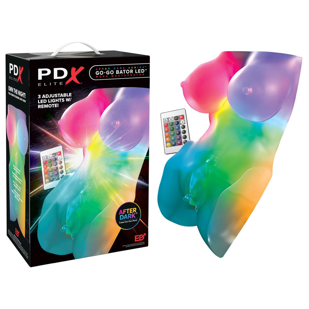 Pipedream PDX Elite GoGo Bator LED Mega Masturbator Clear Pipedream