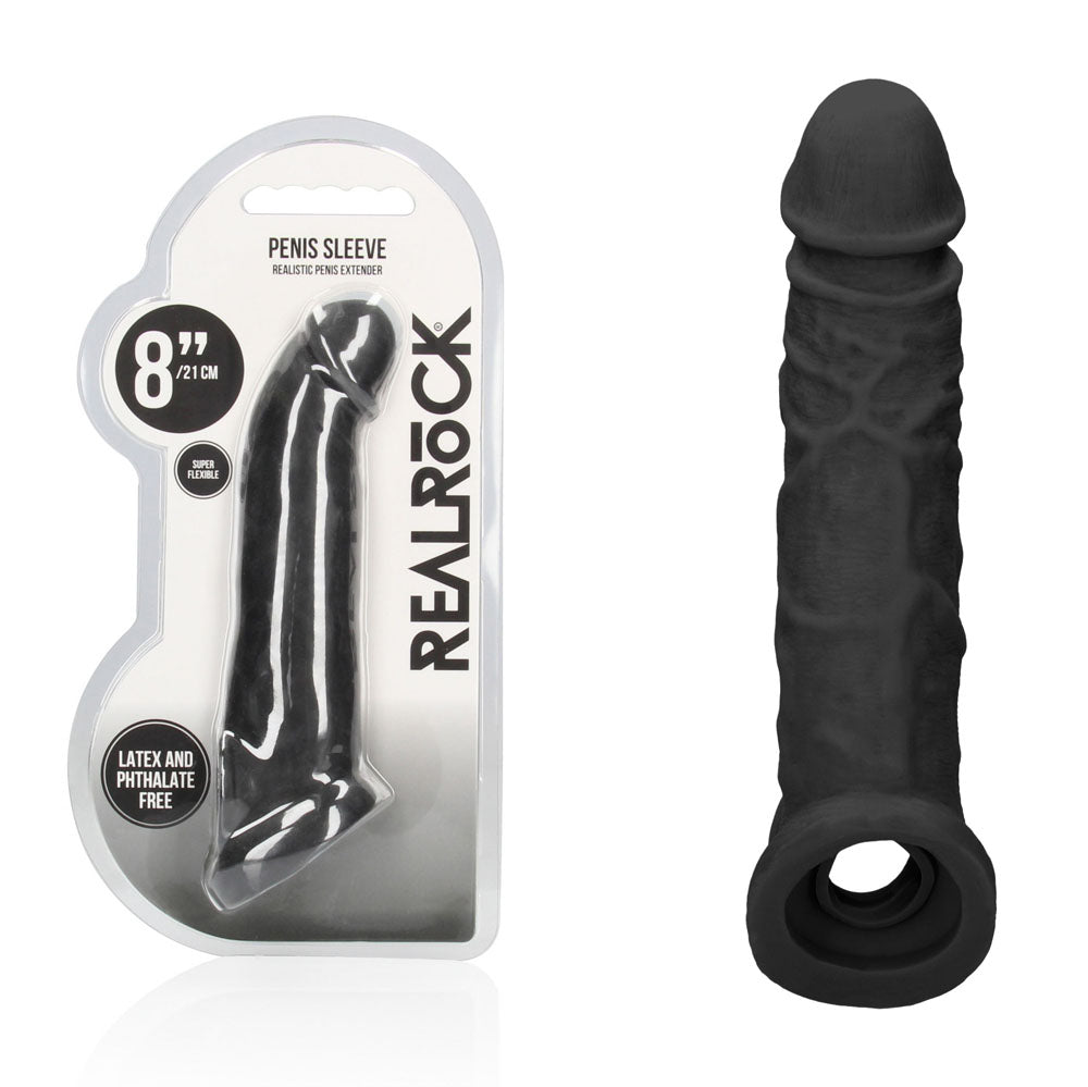 Shots Toys REALROCK Realistic Penis Extension Sleeve With Rings 20.3cm Shots Toys