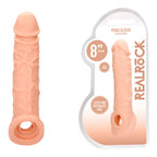 Shots Toys REALROCK Realistic Penis Extender With Rings Penis Extension Sleeve 8 Inch Shots Toys