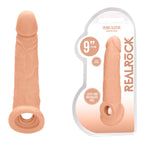 Shots Toys REALROCK Realistic Penis Extender Sleeve With Rings 9 Inch Flesh Shots Toys