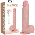 Shots Toys REALROCK Vibrating & Rotating Cock With Balls USB Rechargeable Vibrating & Rotating Dong 8 Inch Shots Toys