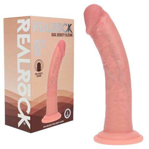 Shots Toys REALROCK Dual Density Silicone Curved Dildo 8 Inch