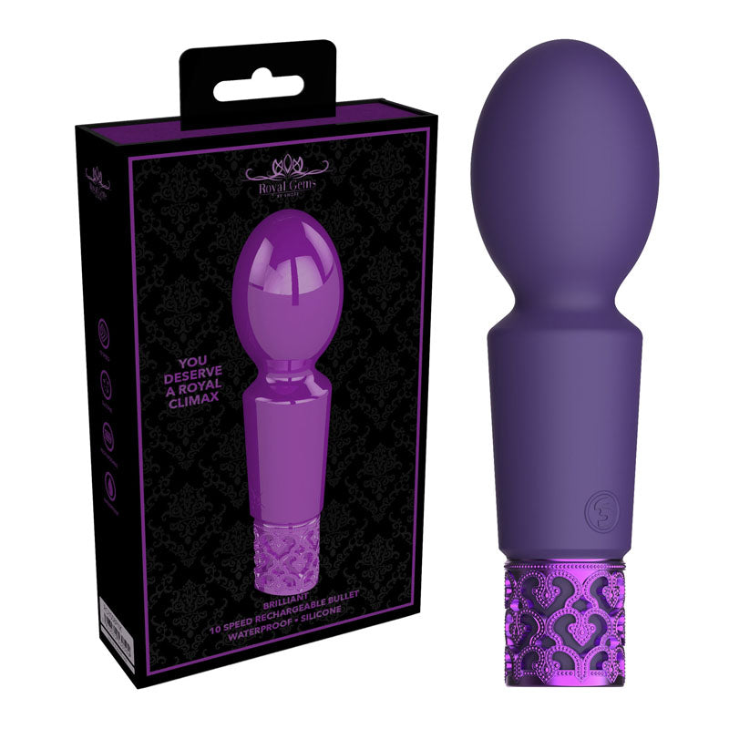 Shots Toys ROYAL GEMS Brilliant Silicone Rechargeable Bullet Vibrator Mini Massager Wand Shots Toys