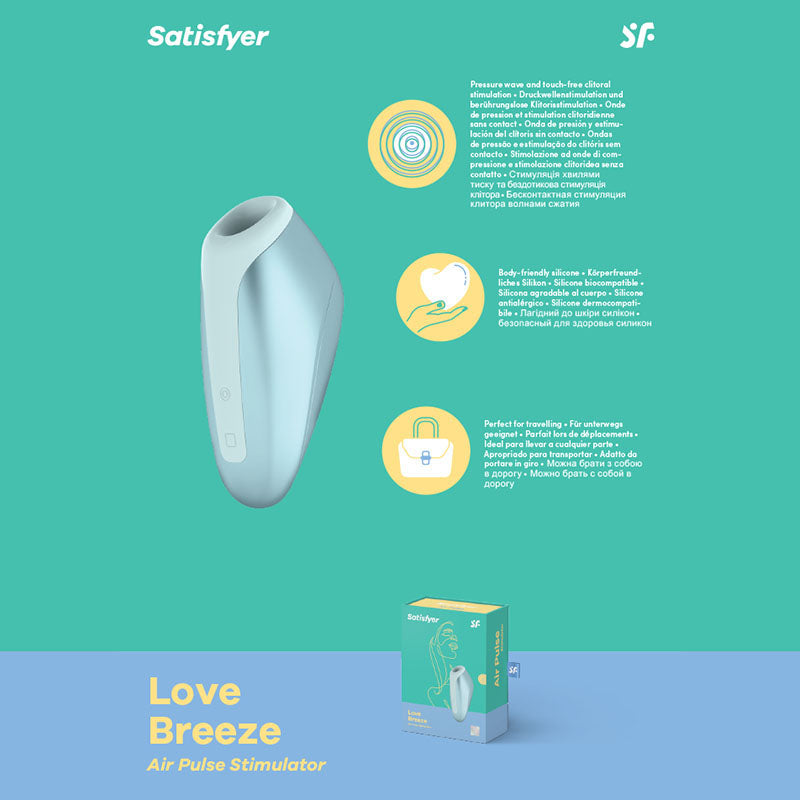 Satisfyer Love Breeze Touch Free USB Rechargeable Clitoral Stimulator With Vibration Satisfyer