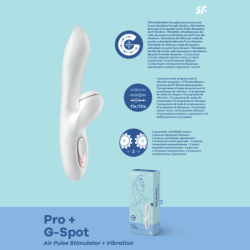 Satisfyer Pro + G Spot USB Rechargeable Rabbit Vibrator with Touch Free Clitoral Stimulator 22cm Satisfyer Main image