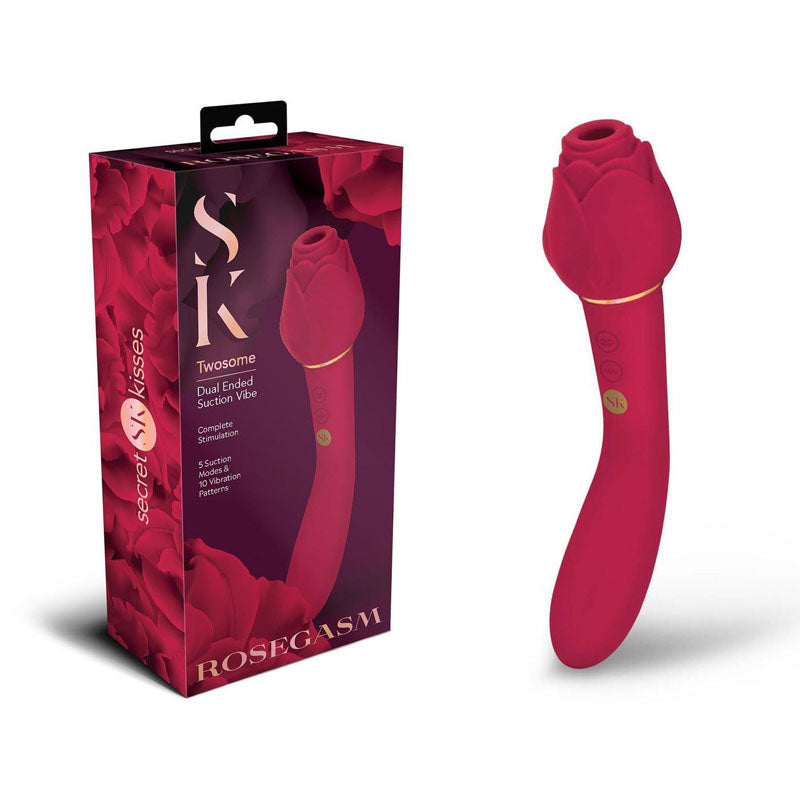 Secret Kisses ROSEGASM TWOSOME Air Pulsation Stimulator & Vibrator