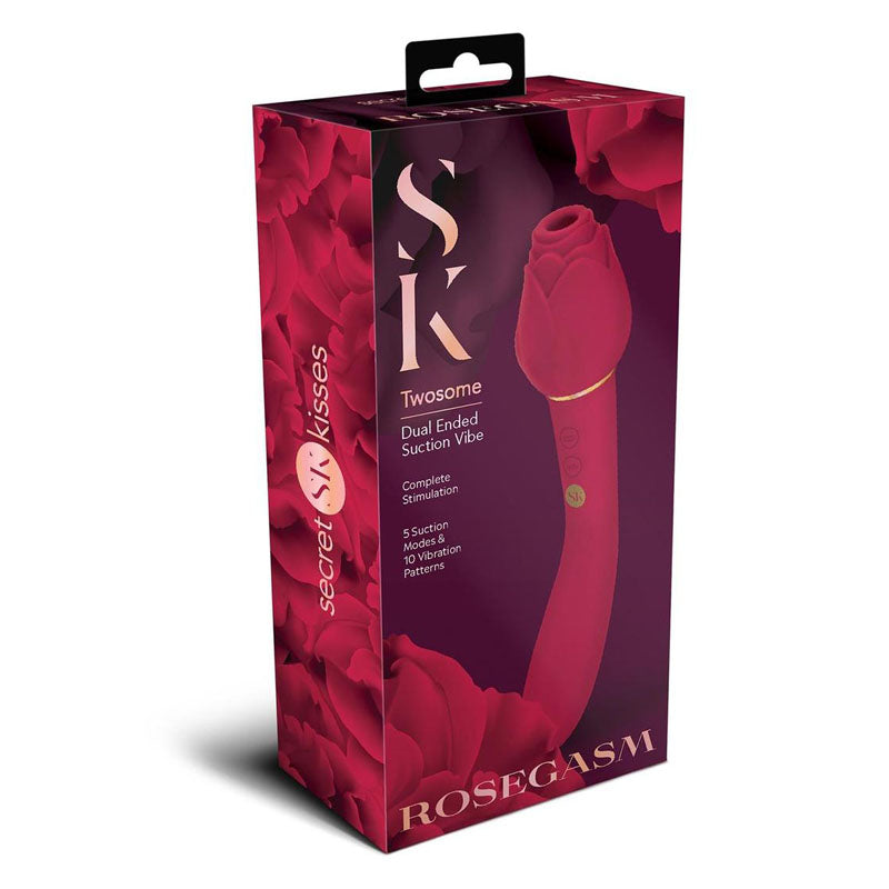Secret Kisses ROSEGASM TWOSOME Air Pulsation Stimulator & Vibrator Secret Kisses