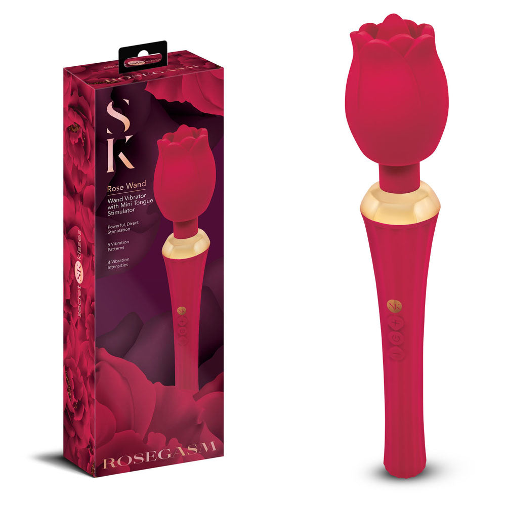 Secret Kisses Rosegasm Rose Wand USB Rechargeable Massager Wand Secondary image