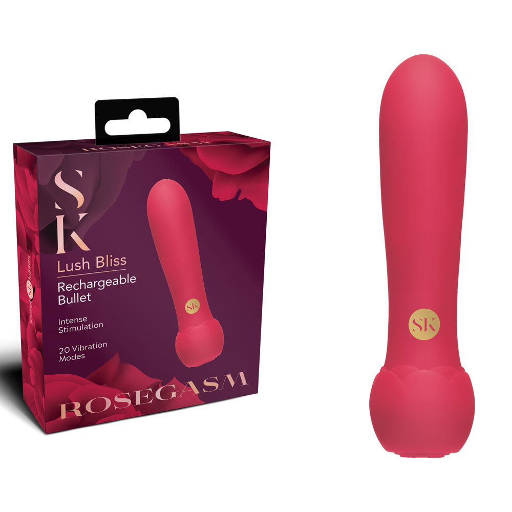 XGEN Products Secret Kisses Rosegasm Petal Play Mini Bullet Vibrator With Wireless Remote XGEN Products Main image