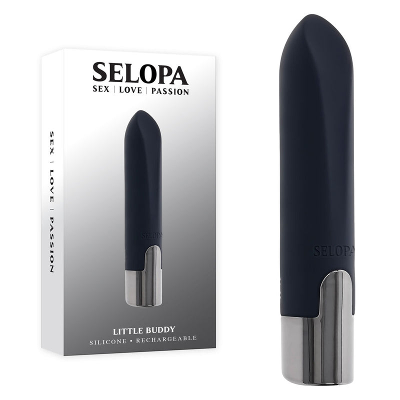 Selopa LITTLE BUDDY USB Rechargeable Vibrating Bullet Vibrator Black