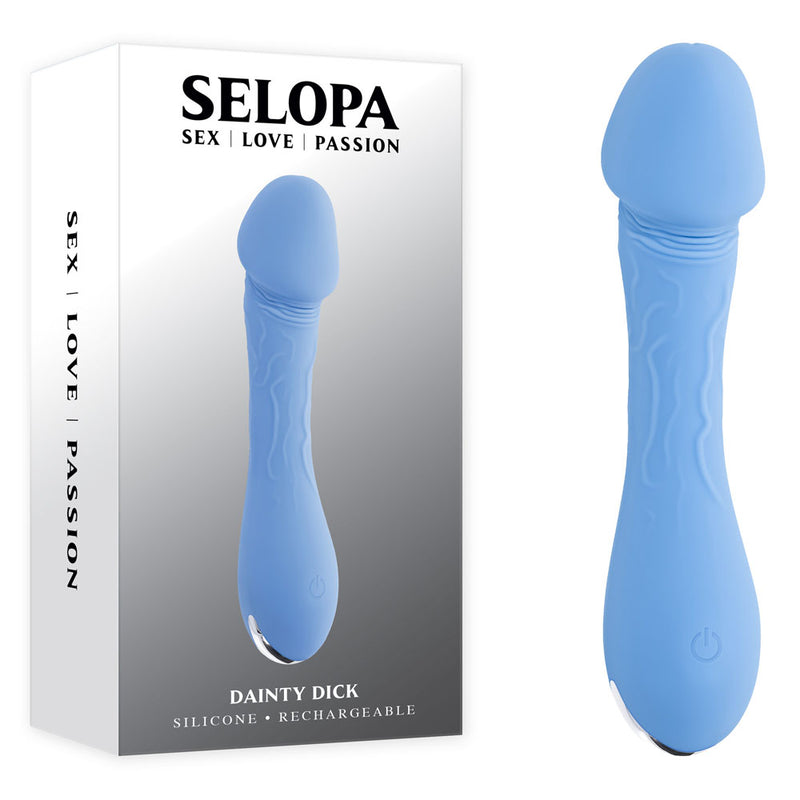 Selopa DAINTY DICK USB Rechargeable Mini Vibrator 11.9cm Baby Blue