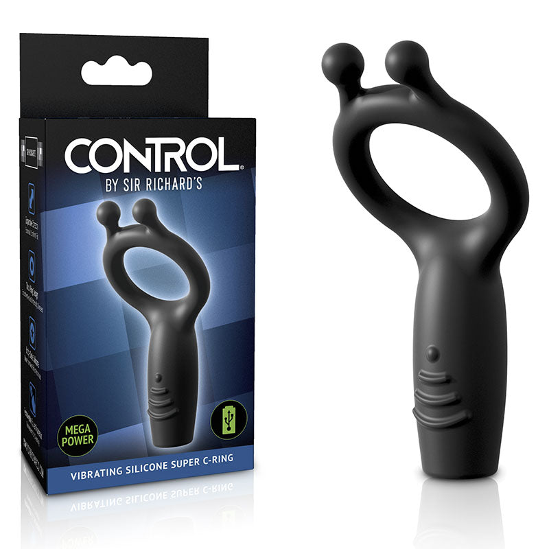 Pipedream Sir Richards Vibrating Silicone Super USB Rechargeable Vibrating Cock Ring Grey