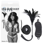 Sex & Mischief Shadow Tie & Tickle Kit Beginners Bondage Kit Black Sportsheets