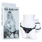 Sex & Mischief Strap-On & Silicone Dildo Kit - Black/Purple Adjustable Strap-On Sportsheets