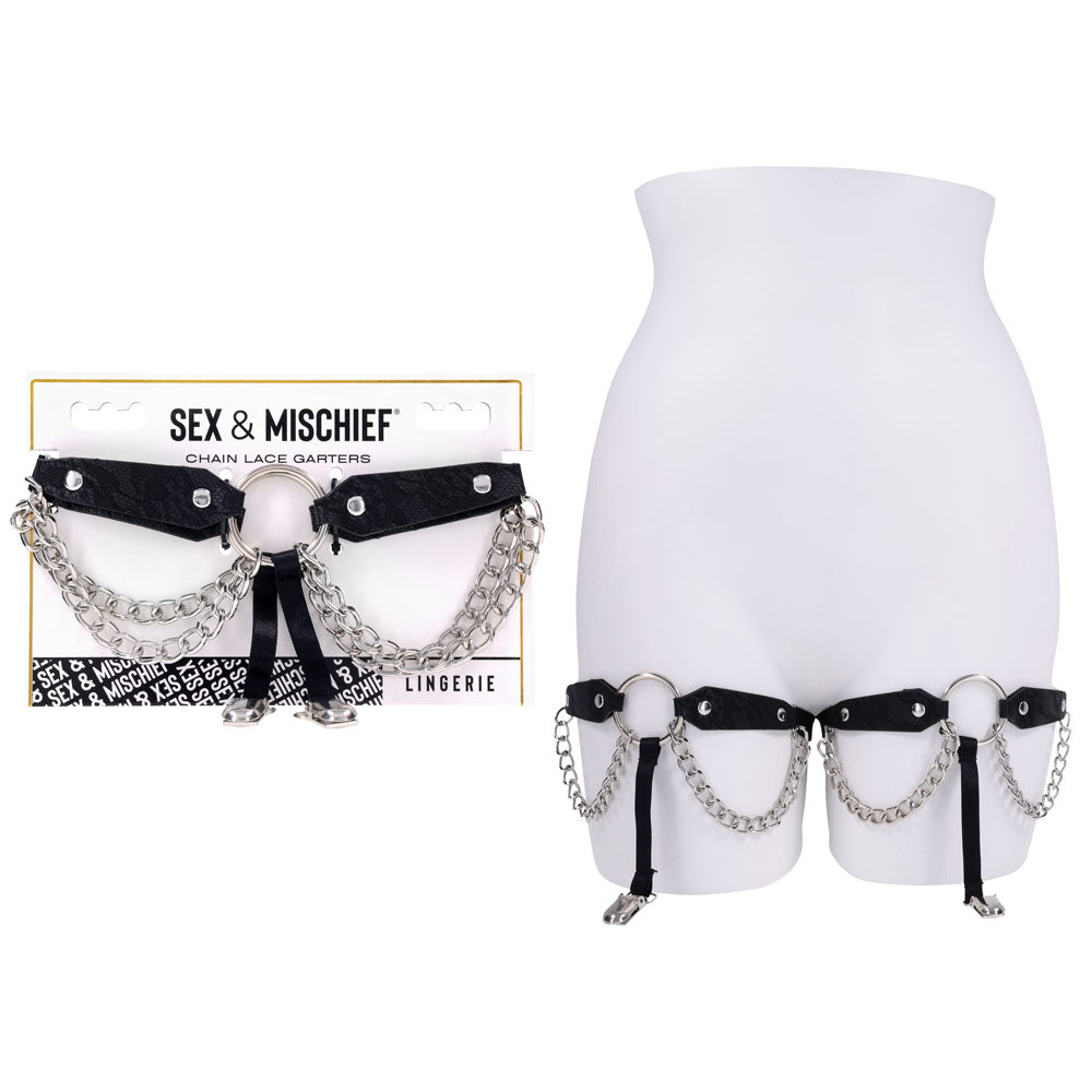 Sportsheets Sex & Mischief Bondage Collar Sex & Mischief Chain Lace Garters Sportsheets
