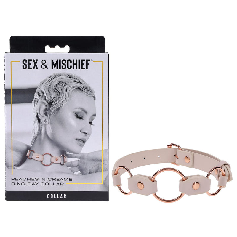 Sex & Mischief Peaches N CreaMe Ring Day Bondage Collar Peach