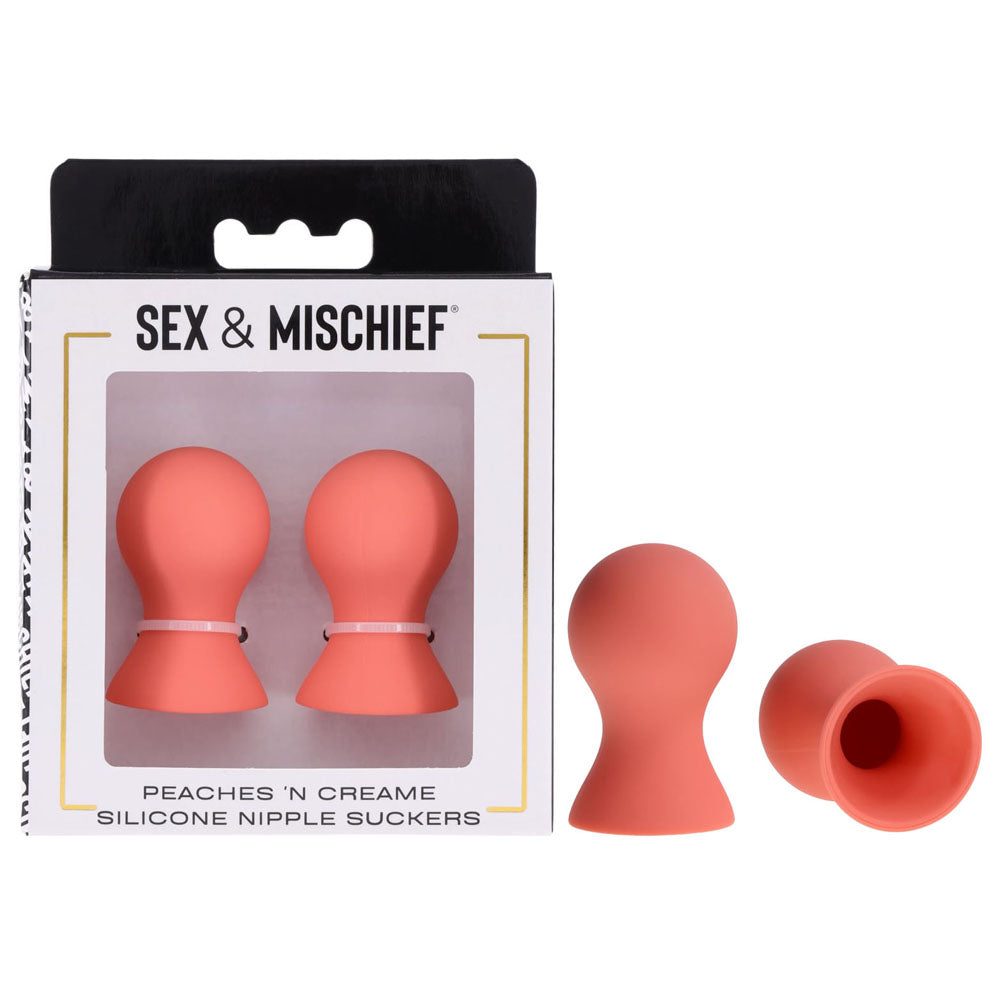 Sex & Mischief Peaches N CreaMe Silicone Nipple Suckers Set Of 2 Peach Sportsheets Main image