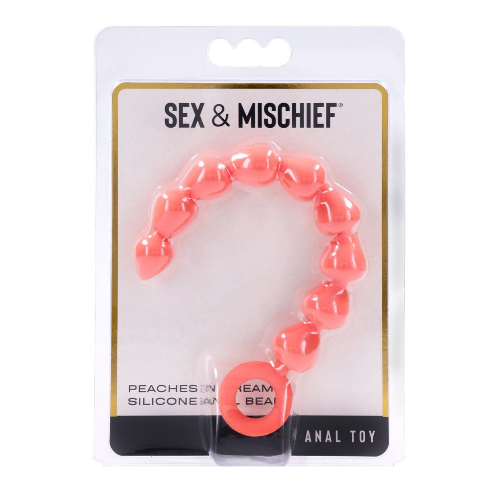 Sex & Mischief Peaches N CreaMe Silicone Anal Beads 23cm Peach Sportsheets Main image