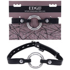 EDGE Interchangeable Ring Gag Mouth Gag Restraint With 2 Interchangeable Pieces Black Sportsheets