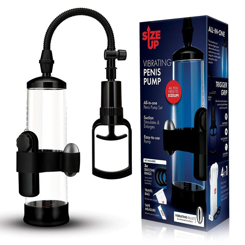 Xgen Products Size Up Vibrating Trigger Penis Pump Clear