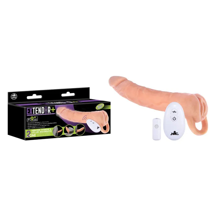 Excellent Power Extendor Vibrating Penis Extender & Stroker 2 Inch Flesh Excellent Power