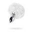 Metal Silver Anal Plug Small W White Tail