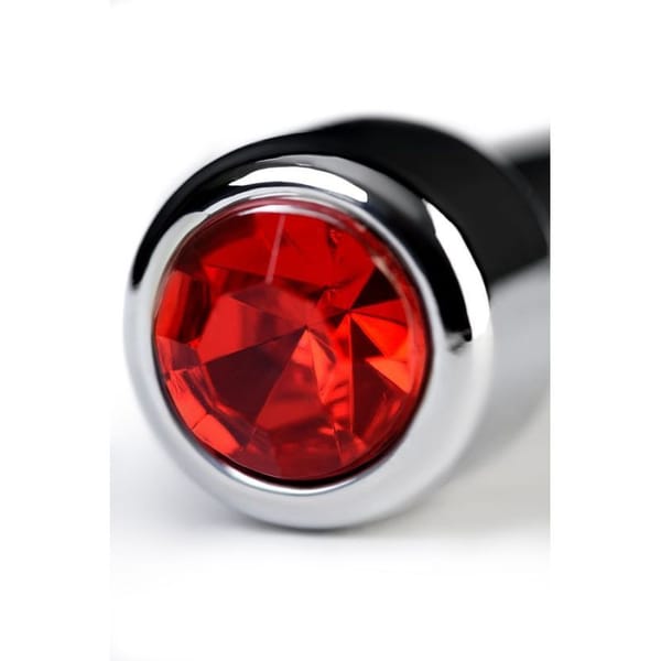Metal Urethral Plug With Ruby Rhinestone Silver Secondary image
