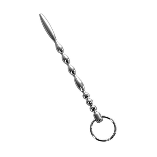Metal Urethral Plug With Ring Silver Metal