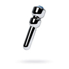 Metal Urethral Plug With Sapphire Rhinestone Silver Small Metal