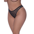 Exposed Lingerie High Waist Micro Star Thong Black - Black - Queen
