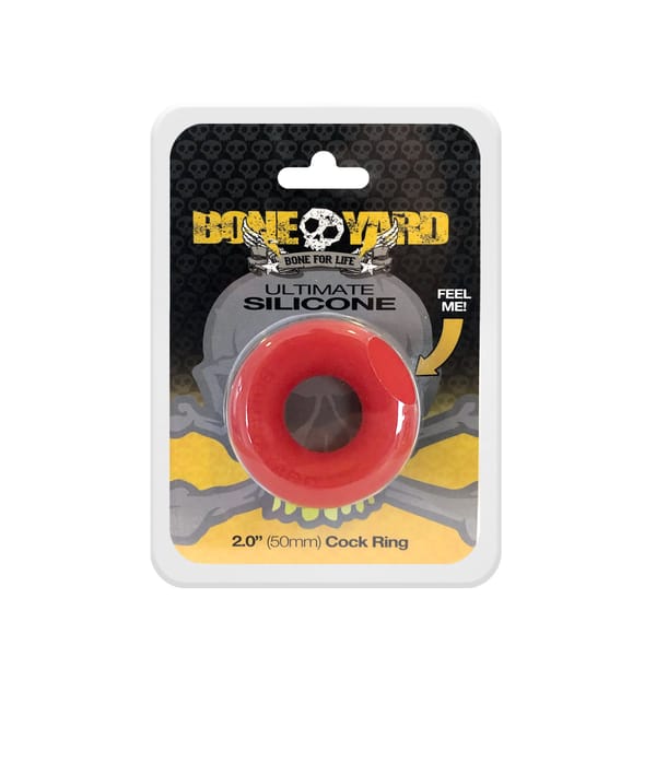 Boneyard Ultimate Silicone Cock Ring Red Boneyard