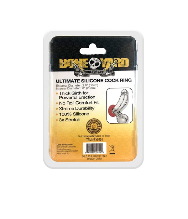 Boneyard Ultimate Silicone Cock Ring Red Boneyard
