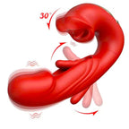3 In 1 Tongue Licking & Suction G Spot Vibrator Red LOVVA