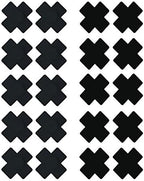 10-pack Disposable X, Plus Sign, Cross Self-Adhesive Satin Nipple Cover Pasties Stickers Black Black Black