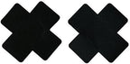 Disposable Satin X Cross Self Adhesive Nipple Cover Pasties 10 Pack Black LOVVA