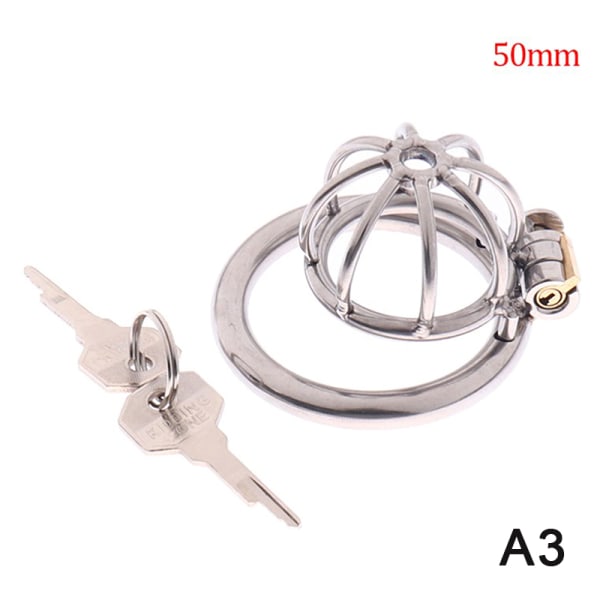 Stainless Steel Male Chastity Cage with 50mm Ring Main image