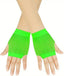 Fisnet Gloves | Erotic Gloves | Costume Gloves | Half Finger | 1 Pair | Neon Green