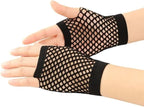 Fishnet Half Finger Costume Gloves Black LOVVA
