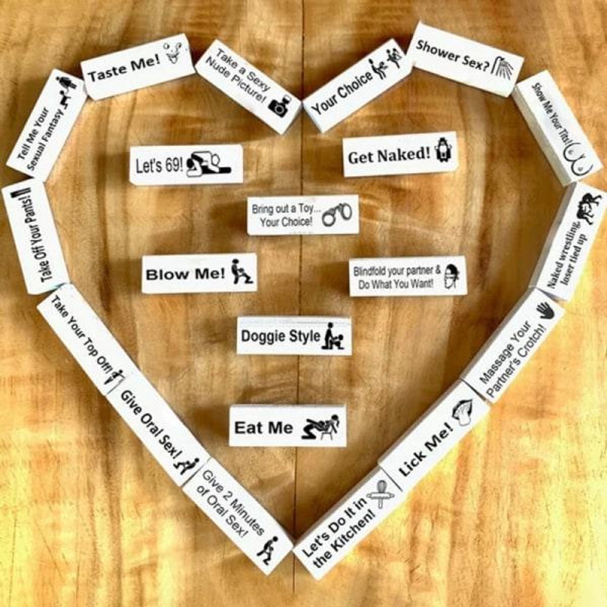 Romantic Couple Games - Jenga Tower Game - Erotic Jenga Game - Jenga for Couples - Jenga Game for Valentine's Day - Gift for an Adult Couple's Night - Valentine's Day Gift Main image