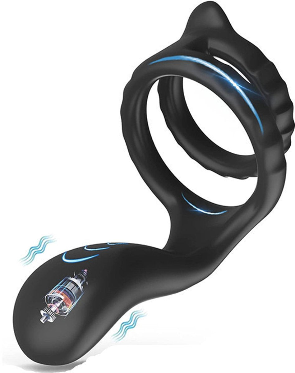 Vibrating Cock Ring - Silicone Penis Ring - Sex Toys for Couples - Sex Toys for Men and Couples - Silicone Penis Ring and Ball Stretcher Sex Toys for Men Self-Jerking Off