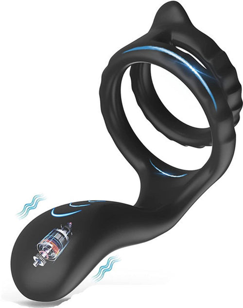 Vibrating Cock Ring - Silicone Penis Ring - Sex Toys for Couples - Sex Toys for Men and Couples - Silicone Penis Ring and Ball Stretcher Sex Toys for Men Self-Jerking Off