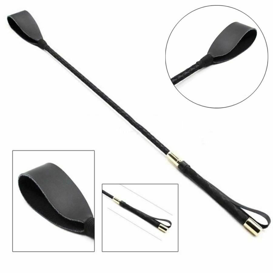 House Of Dasein Black Flat Bdsm Impact Play Spanking Crop Toys Bondage Restraints - Black