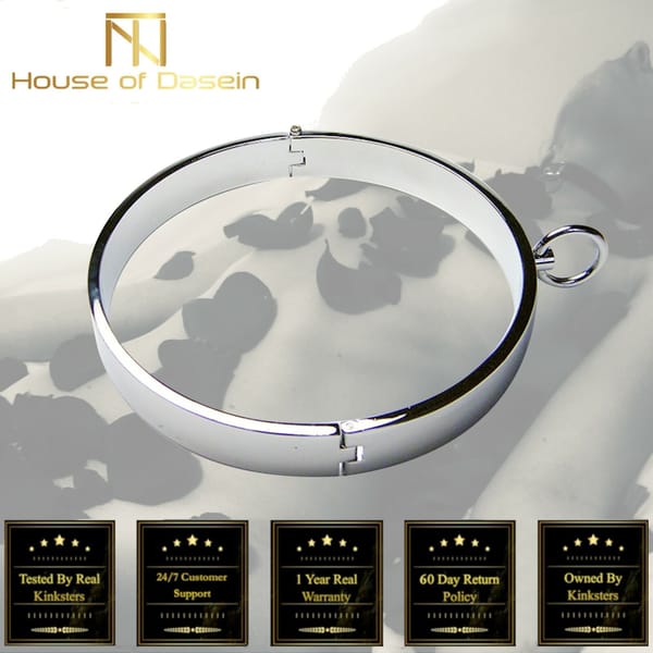 House of Dasein Stainless Steel BDSM Slave Collar Silver House of Dasein