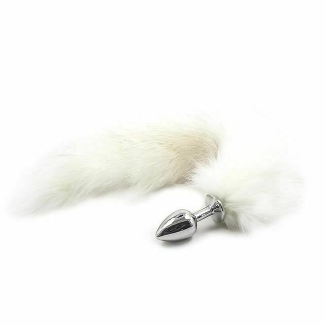 House Of Dasein Stainless Steel Anal Plug Tail Pet Puppy Fox Cosplay Kink Bdsm Fetish - White