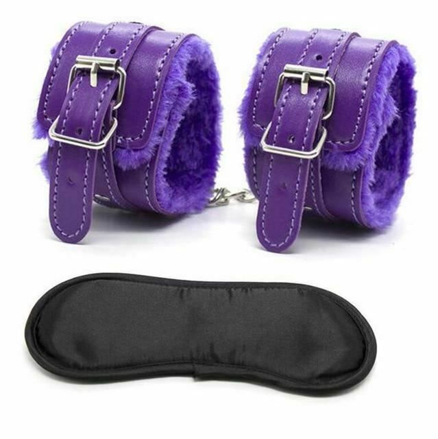 House Of Dasein Blindfold Cuffs Set Sensory Deprivation Bondage Kink Bdsm Restraints - Purple
