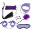 House Of Dasein Bondage Starter Kit Flogger Tickler Nipple Clamps Kink Bdsm Fetish Restraints - Purple